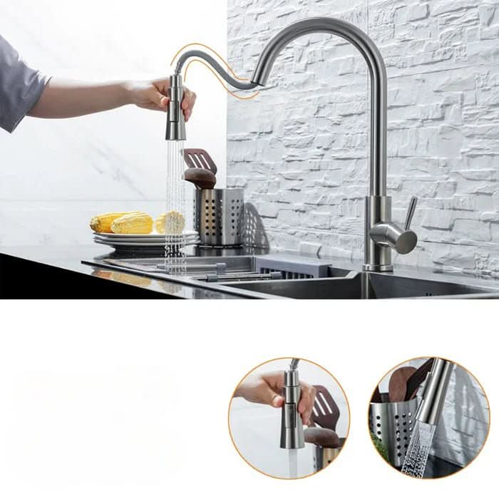 Kitchen Faucet with Sensor and Pull-Out Spout for Modern Kitchens