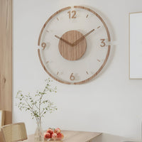 Large Modern Wall Clock with Quiet Mechanism – Natural Wood Design