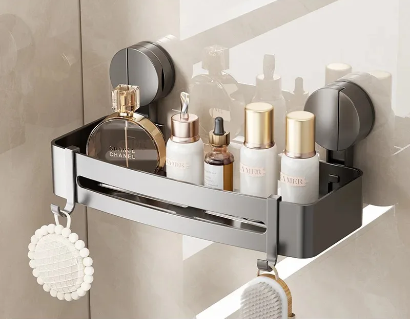Luxury Suction Cup Bathroom Shelf - No Drilling
