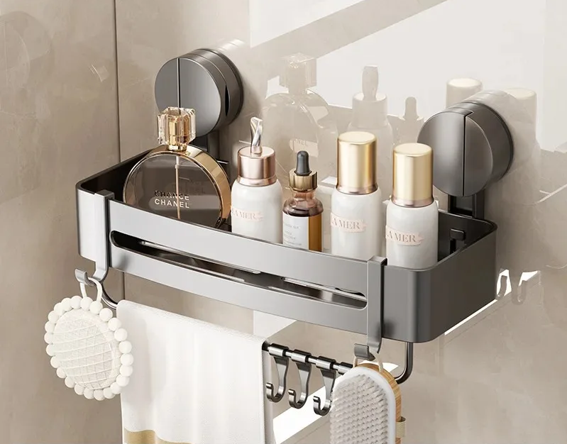 Luxury Suction Cup Bathroom Shelf - No Drilling