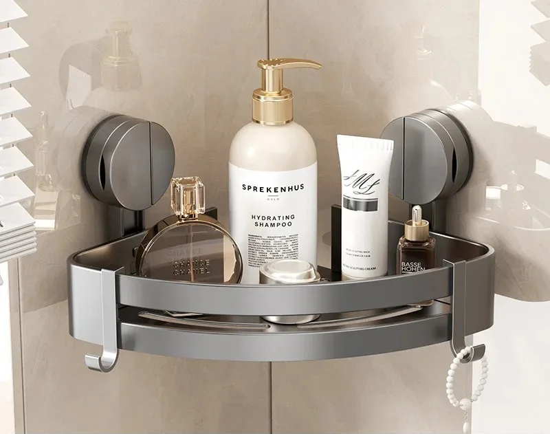 Luxury Suction Cup Bathroom Shelf - No Drilling