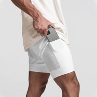 Men's Breathable 2-in-1 Training Shorts with Inner Shorts