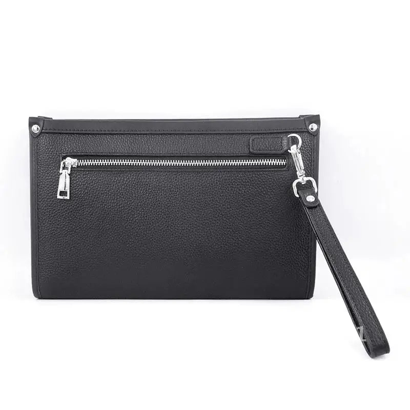 Men's Business Wristlet Clutch with Fingerprint Lock – Black