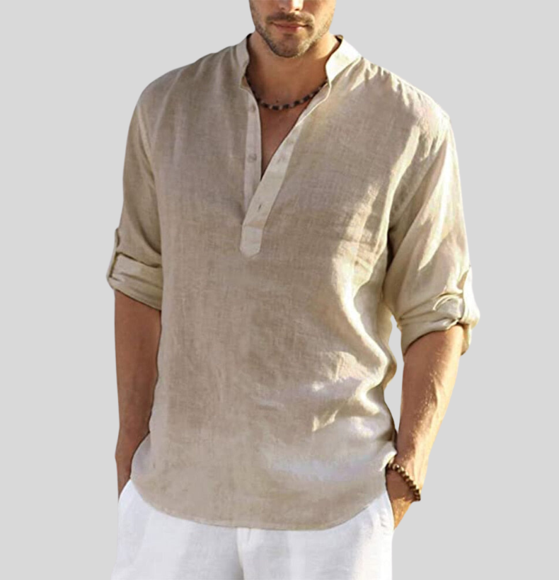 Men's Long Sleeve Henley Shirt