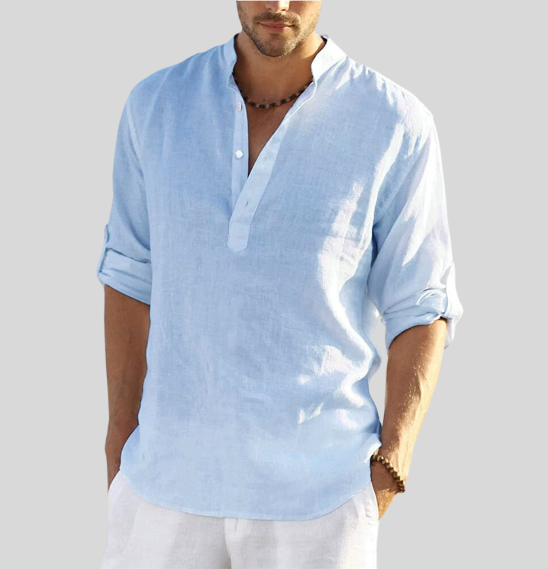 Men's Long Sleeve Henley Shirt