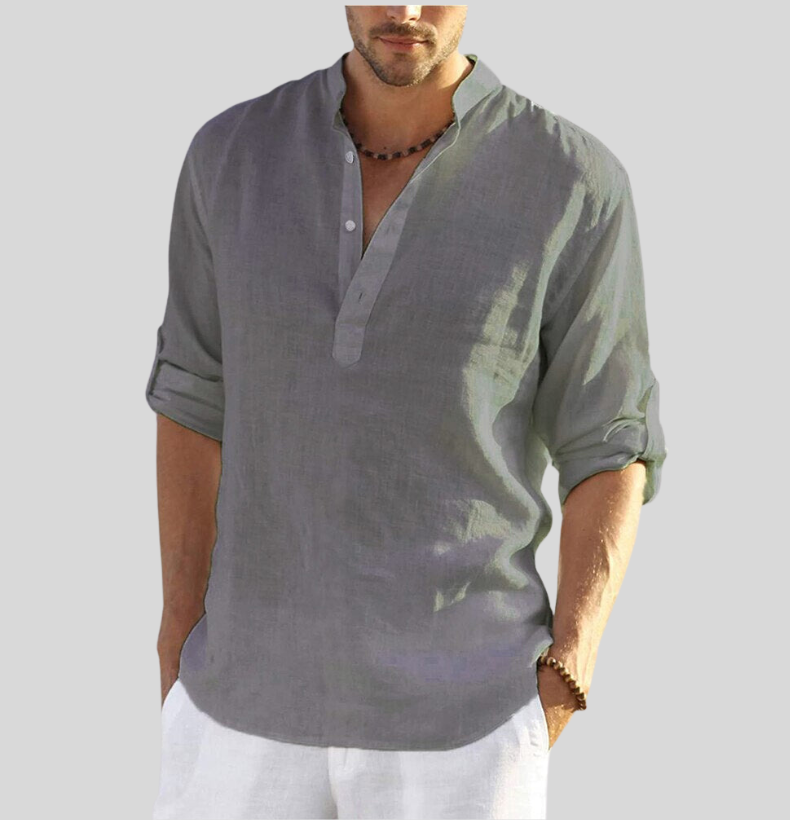Men's Long Sleeve Henley Shirt