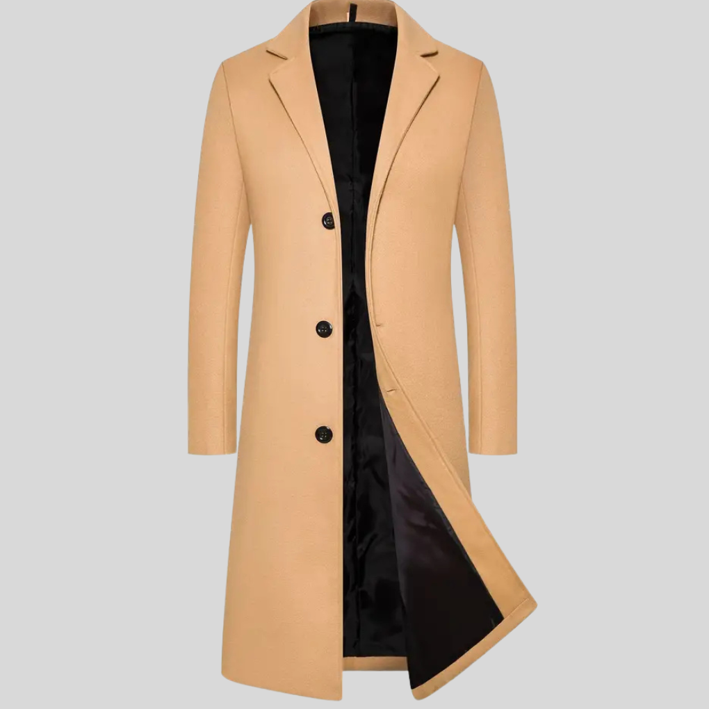 Men's Long Winter Coat – Elegant Classic Style