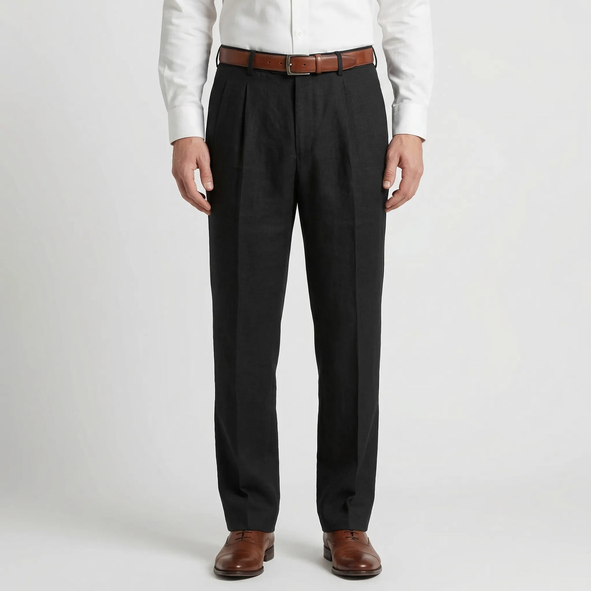 Men's Pleated Straight-Leg Trousers