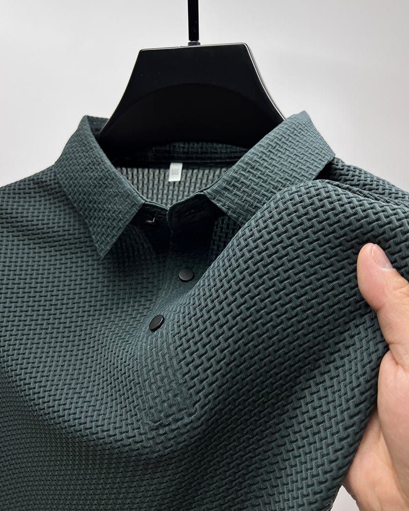 Men's Textured Polo Shirt – Elegant Texture & Classic Fit