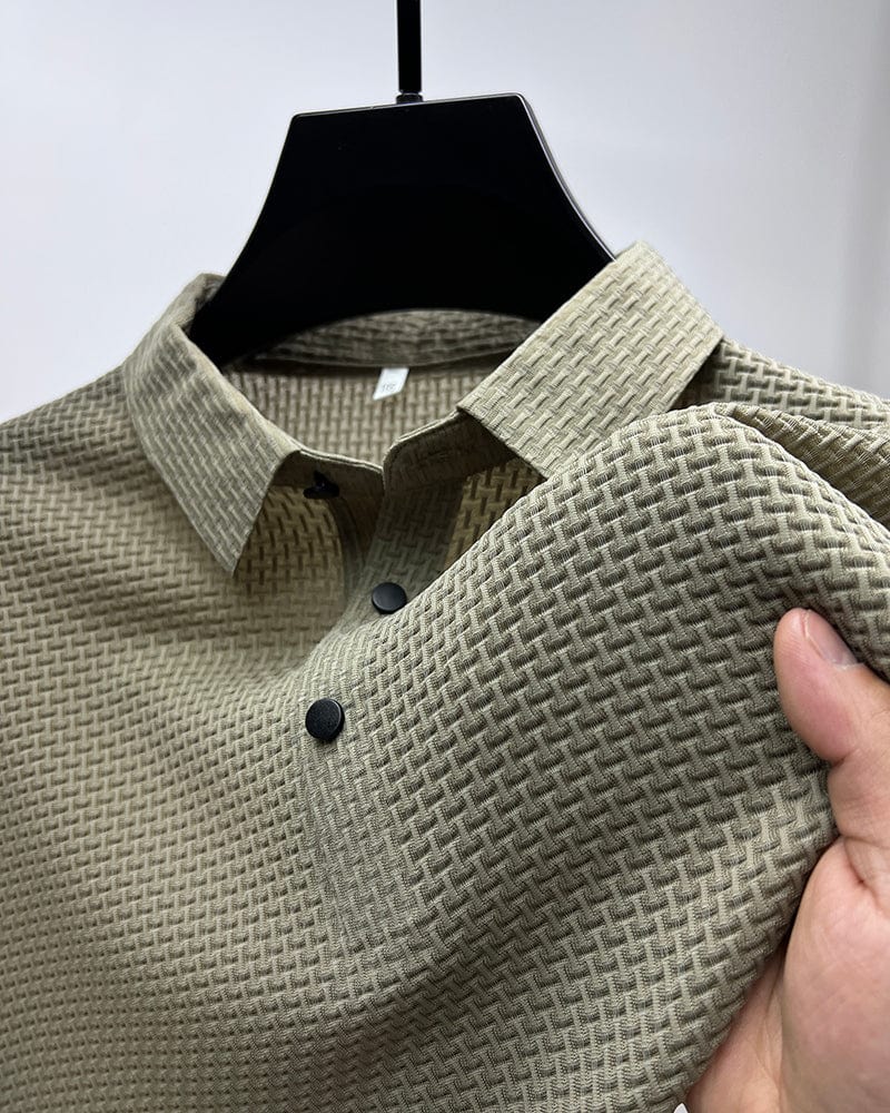 Men's Textured Polo Shirt – Elegant Texture & Classic Fit