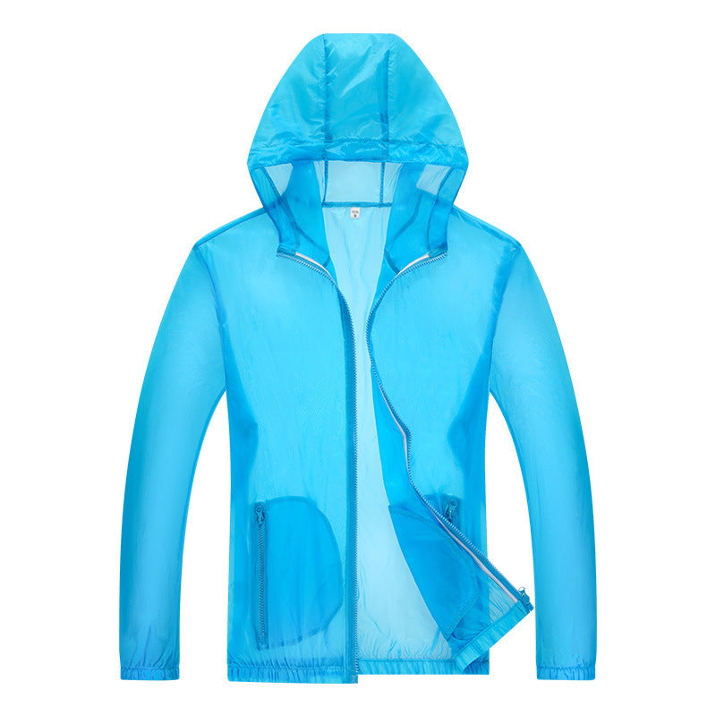 Men's Ultralight Rain Jacket with Adjustable Hood and Reflective Elements