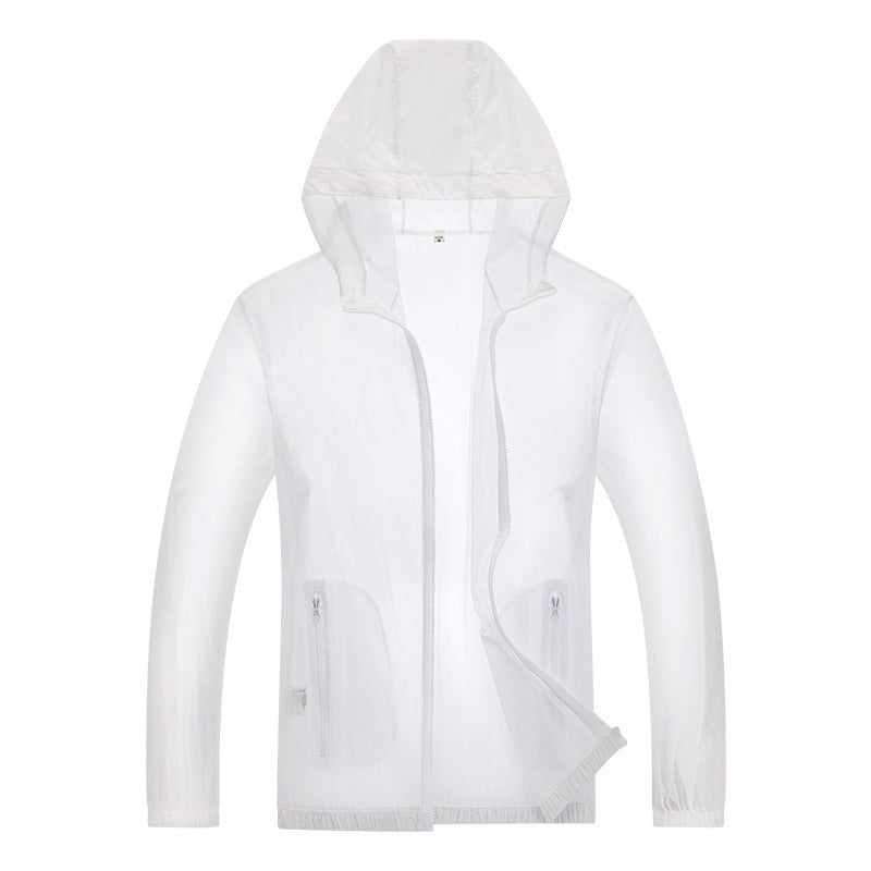 Men's Ultralight Rain Jacket with Adjustable Hood and Reflective Elements