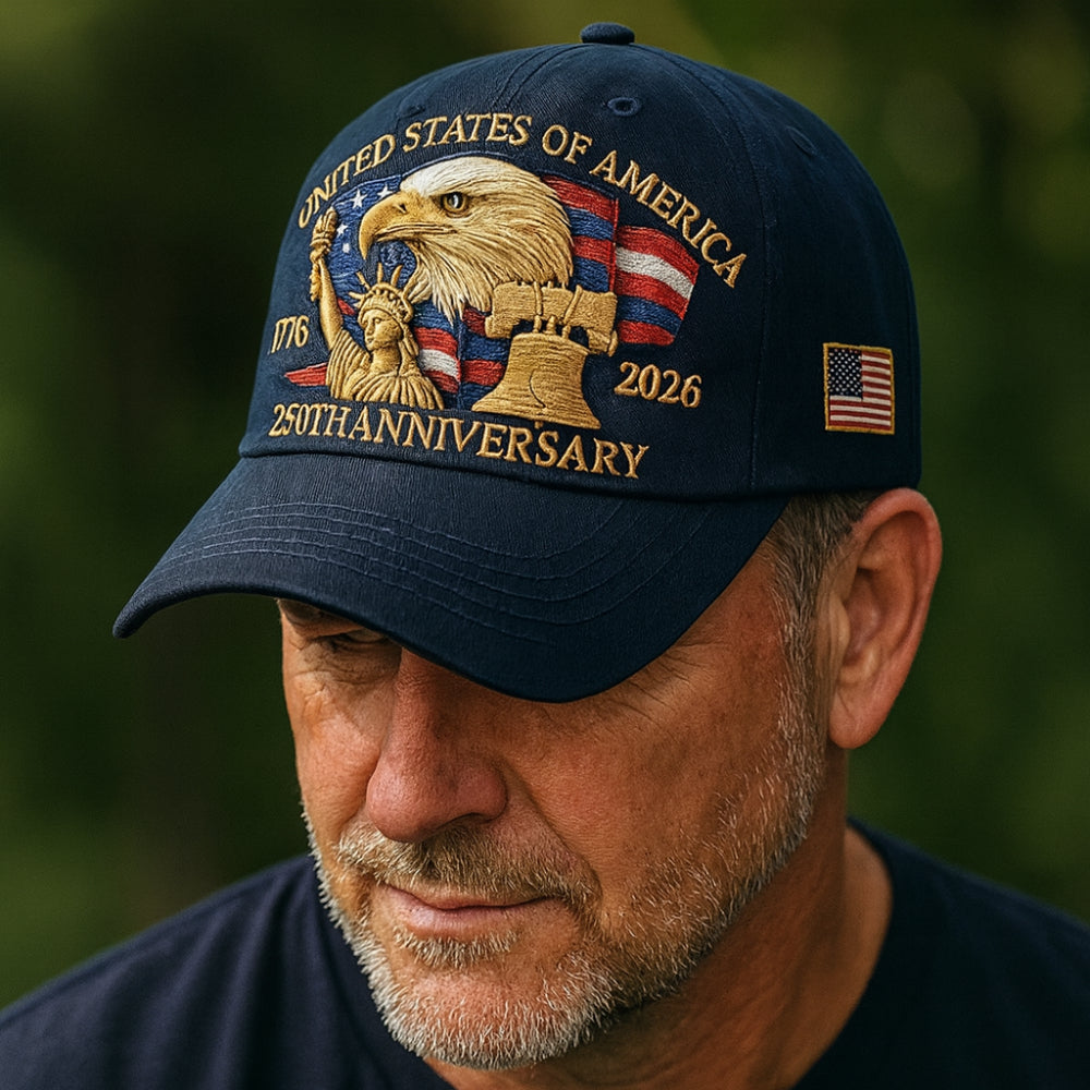 Men's Veteran Baseball Cap with Eagle Embroidery