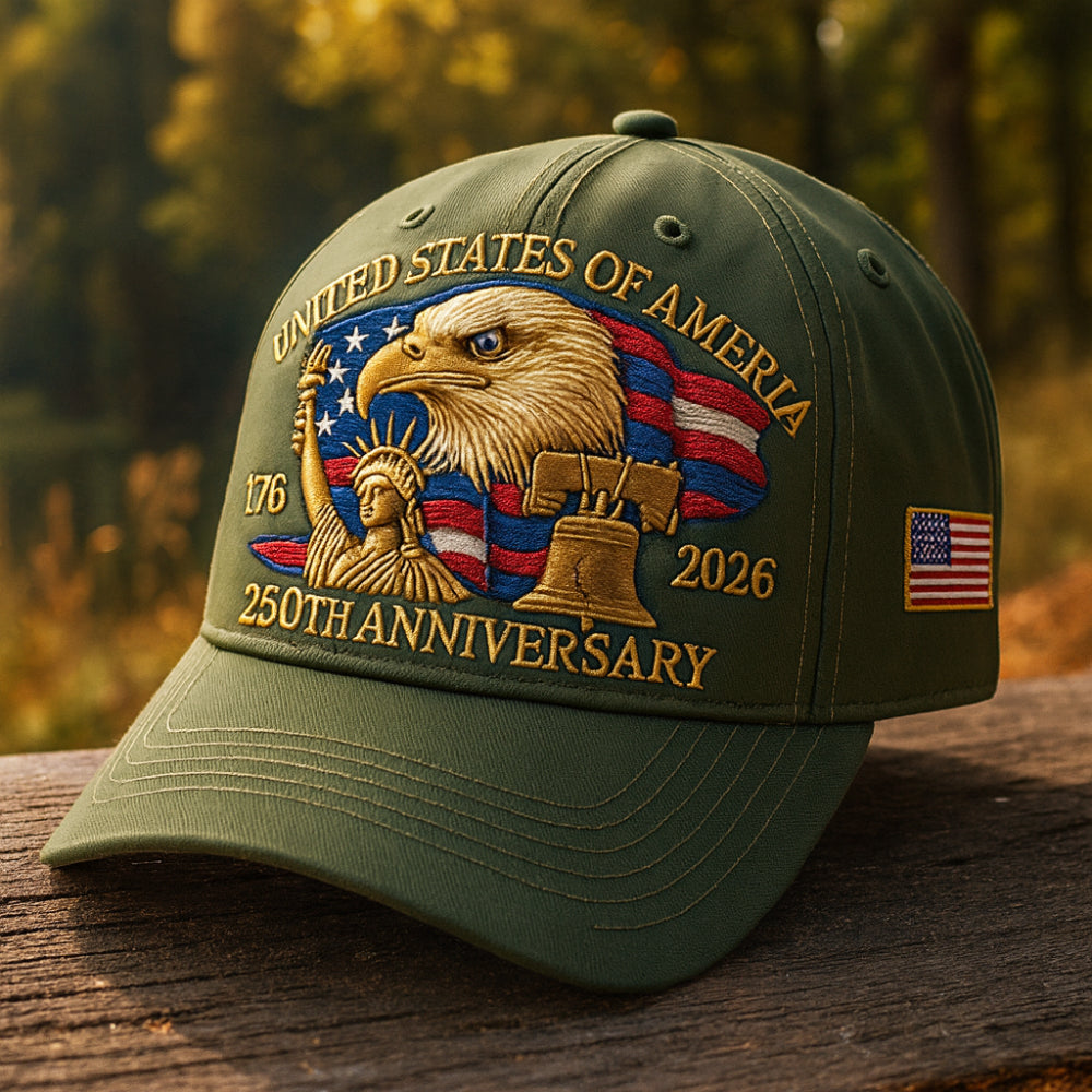 Men's Veteran Baseball Cap with Eagle Embroidery