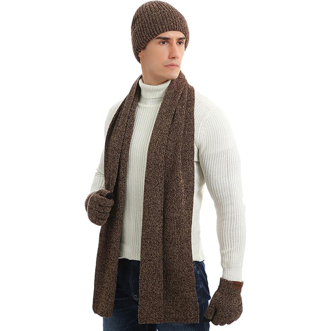 Men's Winter Beanie and Gloves Set