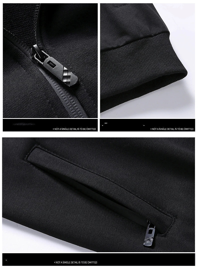 Men's Zip-Up Tracksuit with Elastic Cuffs