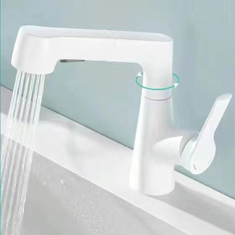 Modern Bathroom Basin Mixer Tap with Pull-Out Spray Head – 360° Swivel & Dual-Mode Water Flow