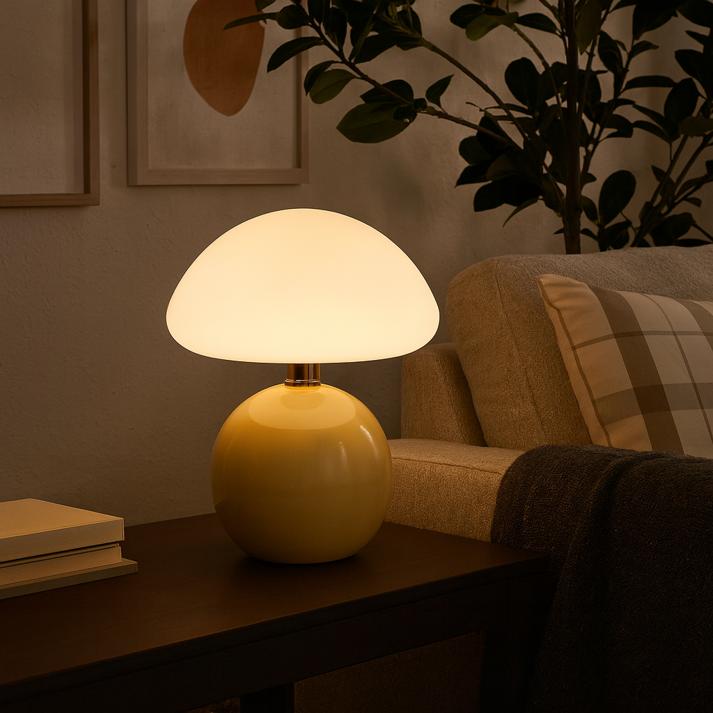 Modern Bauhaus Ceramic Mushroom Table Lamp