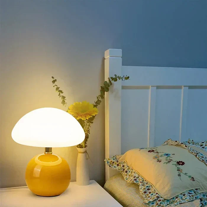 Modern Bauhaus Ceramic Mushroom Table Lamp