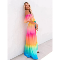 Multicolour Summer Dress with a Figure-Flattering Cut