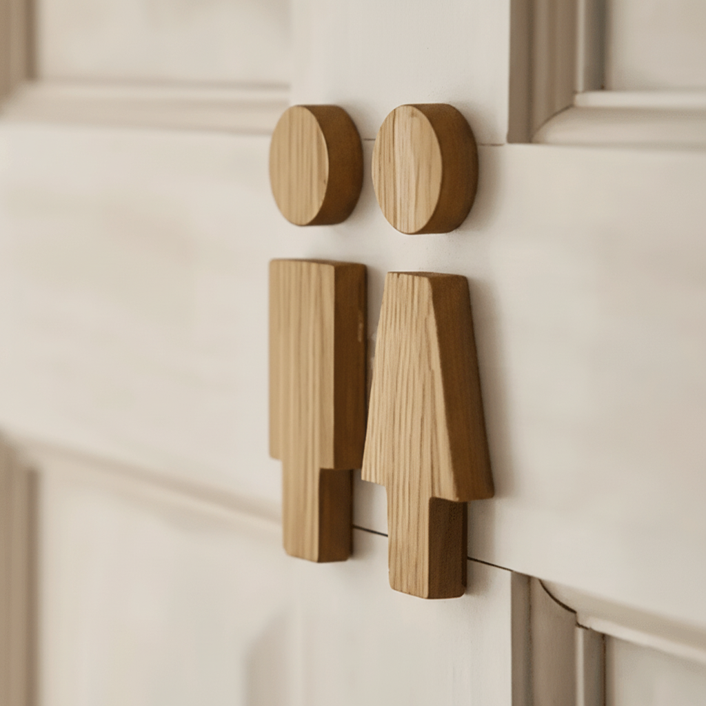 Natural Bathroom Decor - Oak Marker