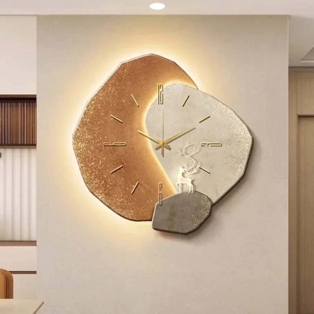 Natural Elegance Wall Clock with Soft LED Glow