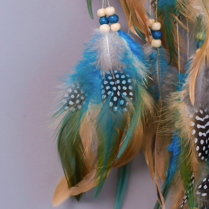 Natural Turquoise Crystal Dream Catcher – Elegant Bedroom Decor
