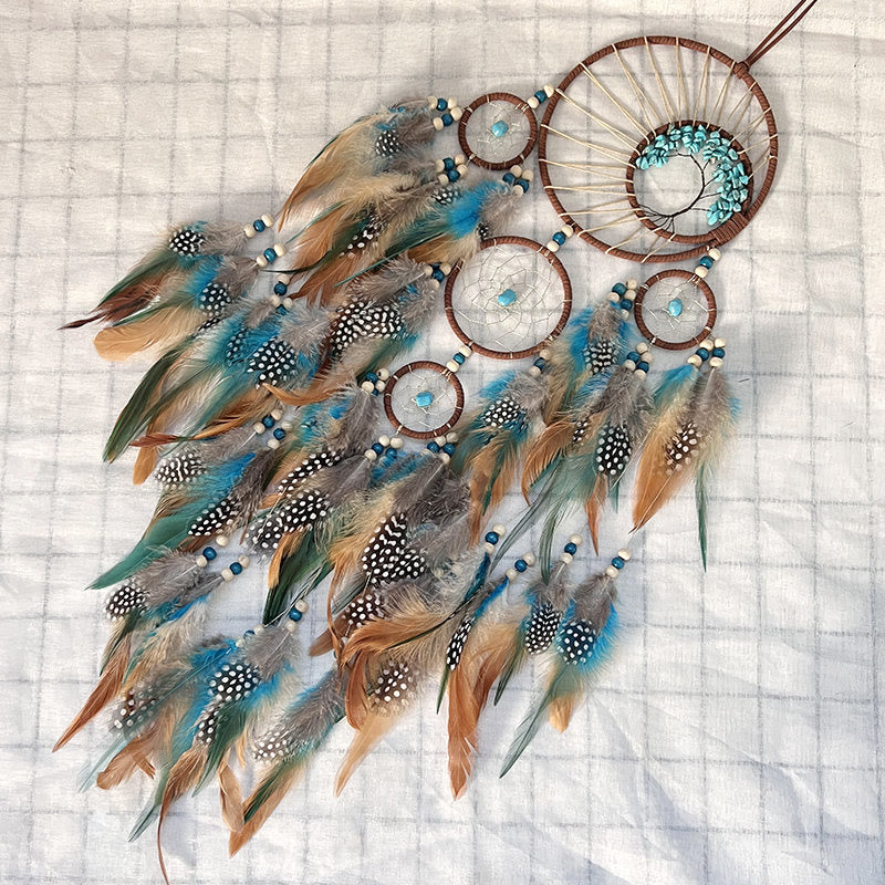 Natural Turquoise Crystal Dream Catcher – Elegant Bedroom Decor