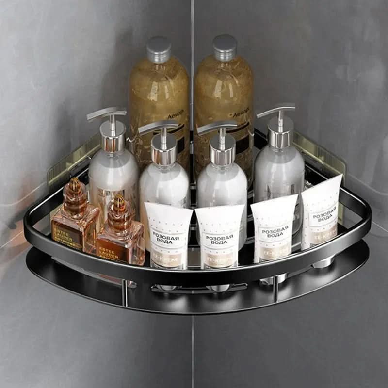 No-Drill Aluminum Bathroom Corner Shelf