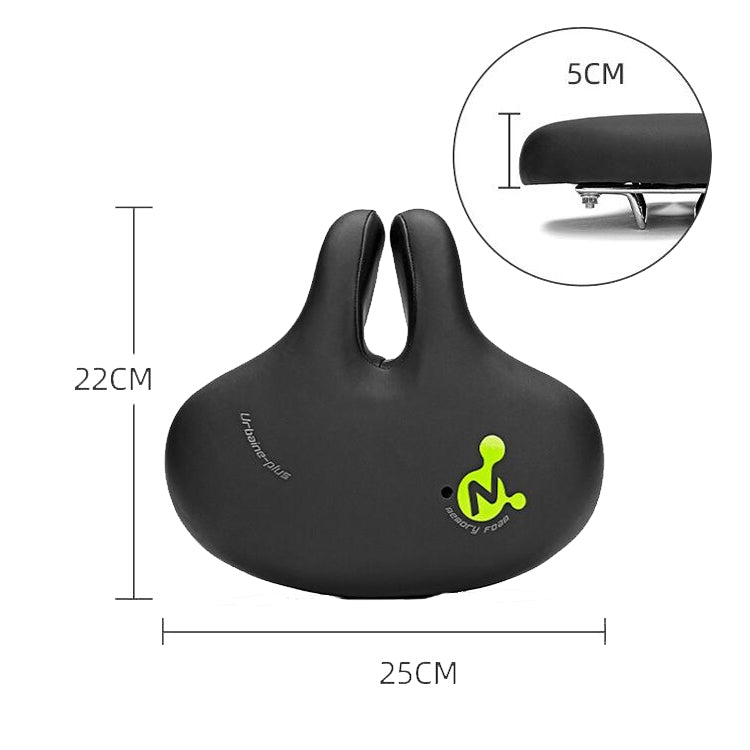 Noseless Mountain Bike Saddle - Comfortable Shock-Absorbing Bicycle Seat (Black)