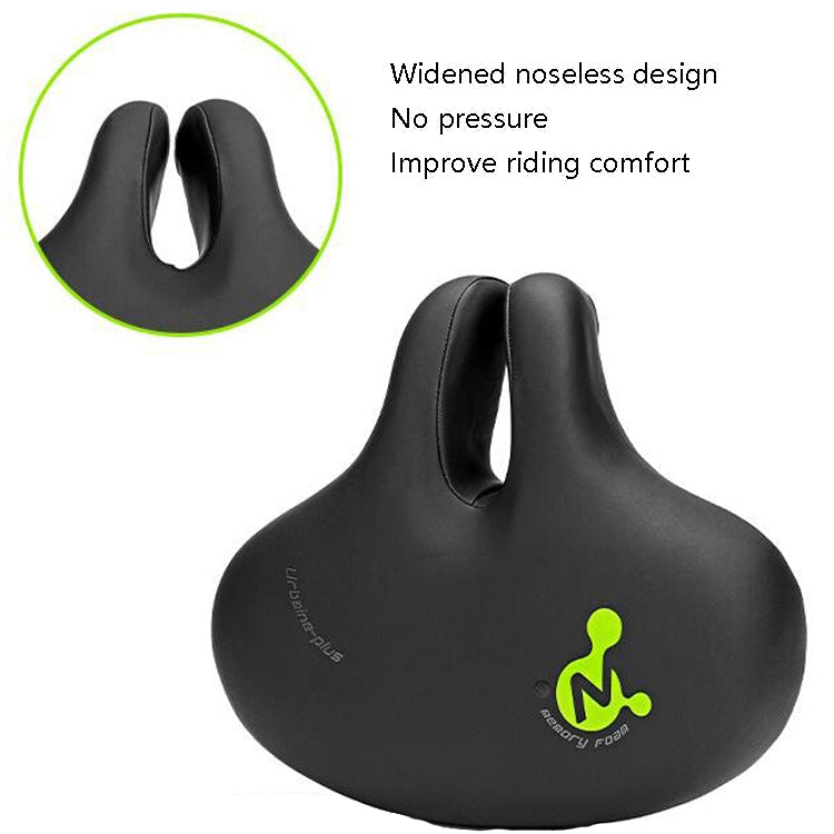 Noseless Mountain Bike Saddle - Comfortable Shock-Absorbing Bicycle Seat (Black)