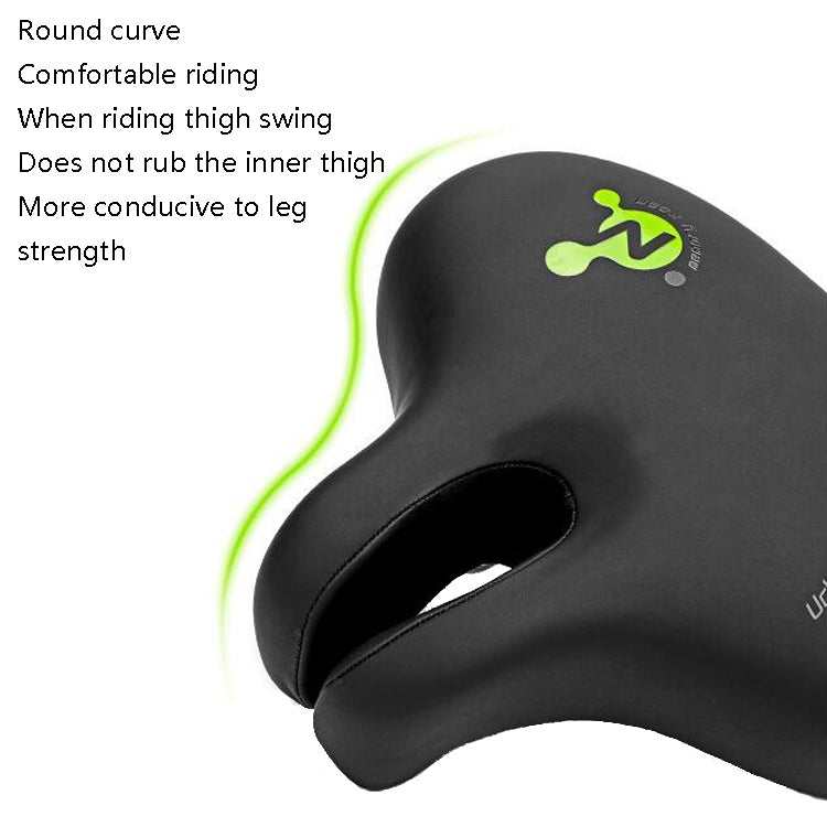 Noseless Mountain Bike Saddle - Comfortable Shock-Absorbing Bicycle Seat (Black)