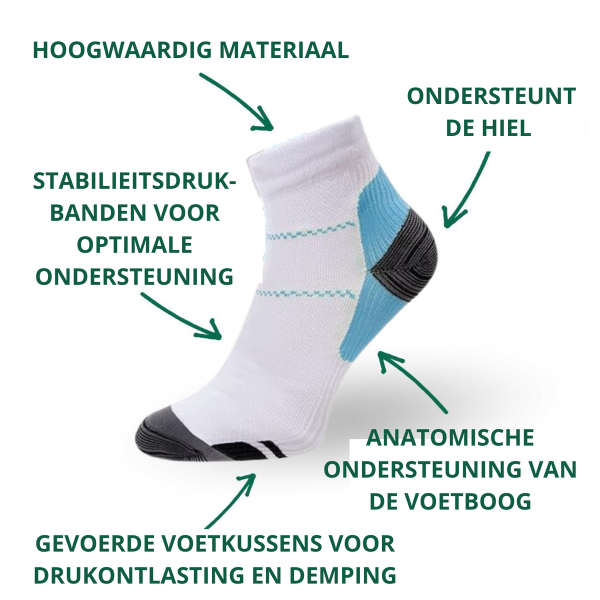 Orthopedic Compression Socks - Black and White