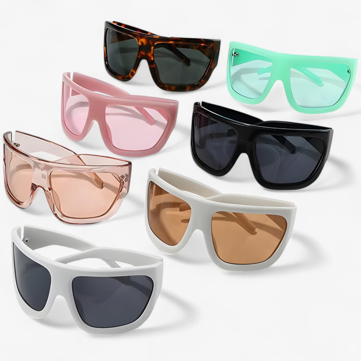 Oversized Curved Steampunk Sports Sunglasses