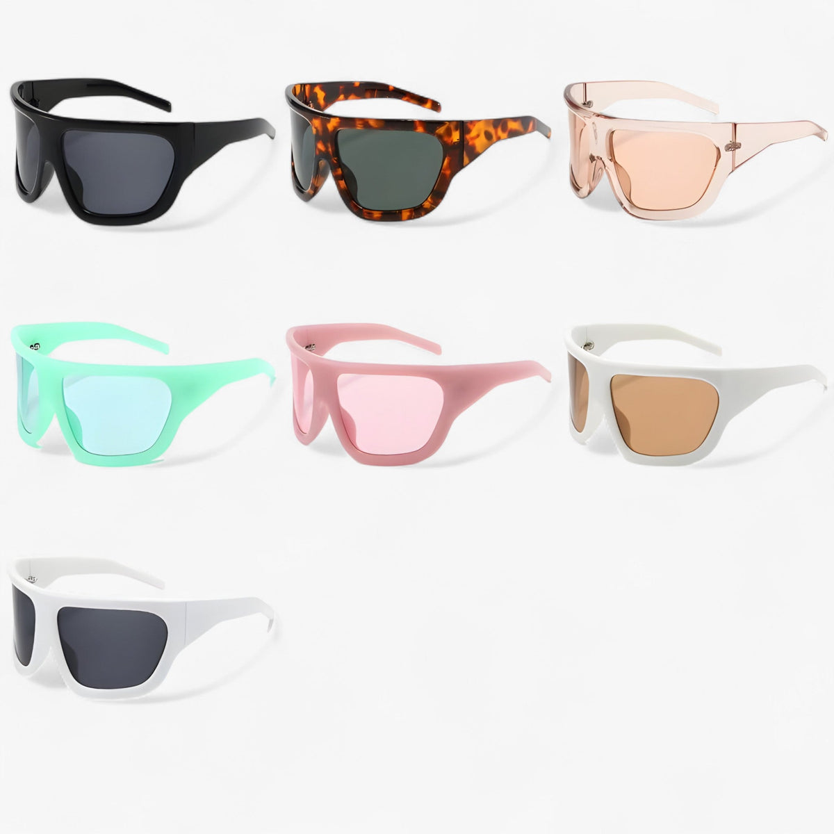 Oversized Curved Steampunk Sports Sunglasses
