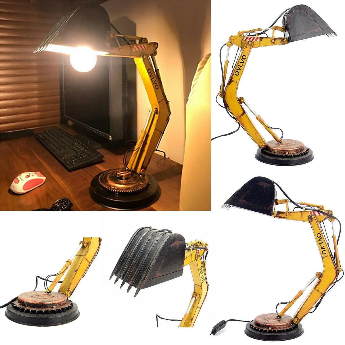 Playful Excavator Desk Lamp
