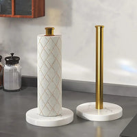 Practical Kitchen Roll Holder – Marble and Gold Design, Easy to Use – Perfect for the Home