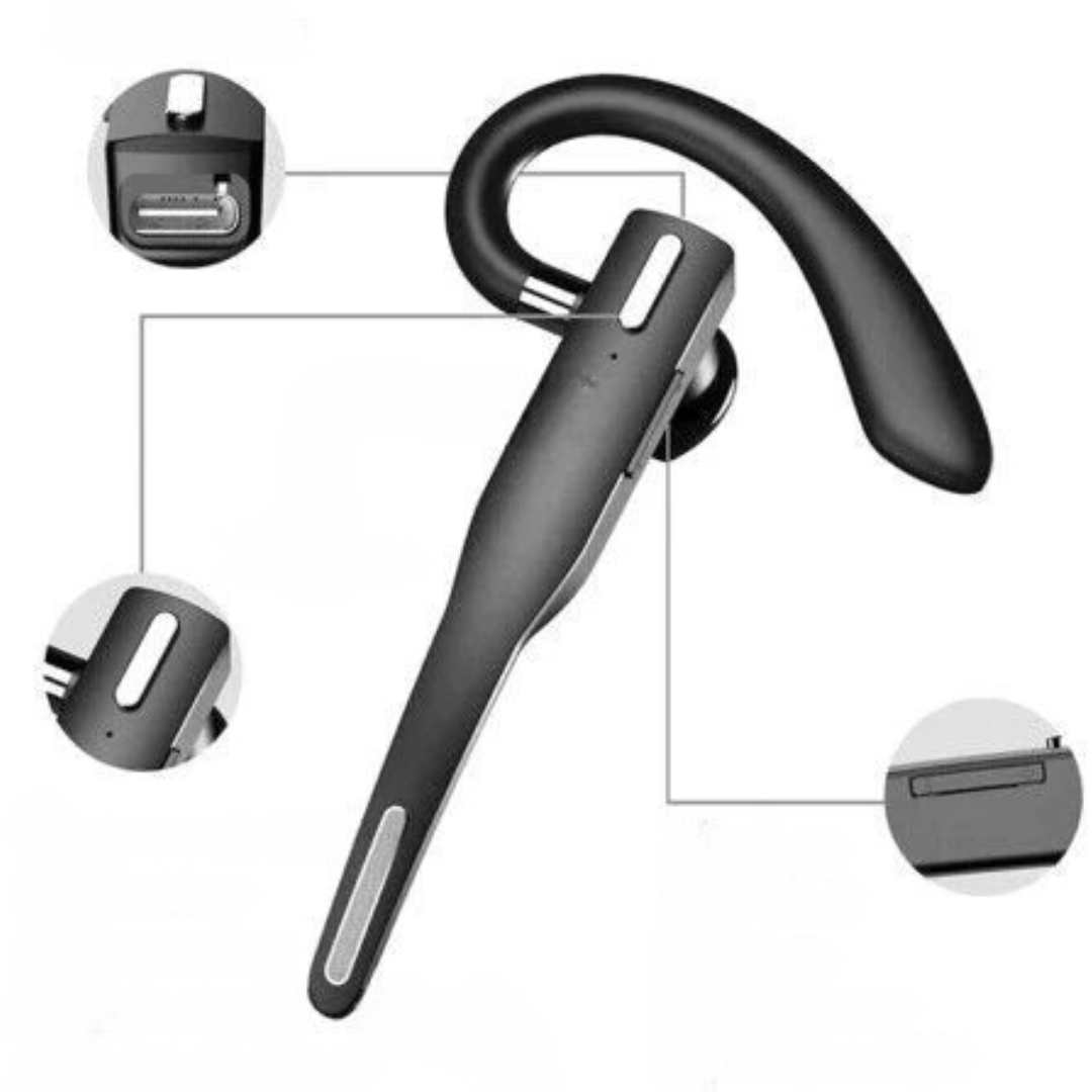 Professional Bluetooth Earpiece with Noise Cancellation and Ergonomic Design