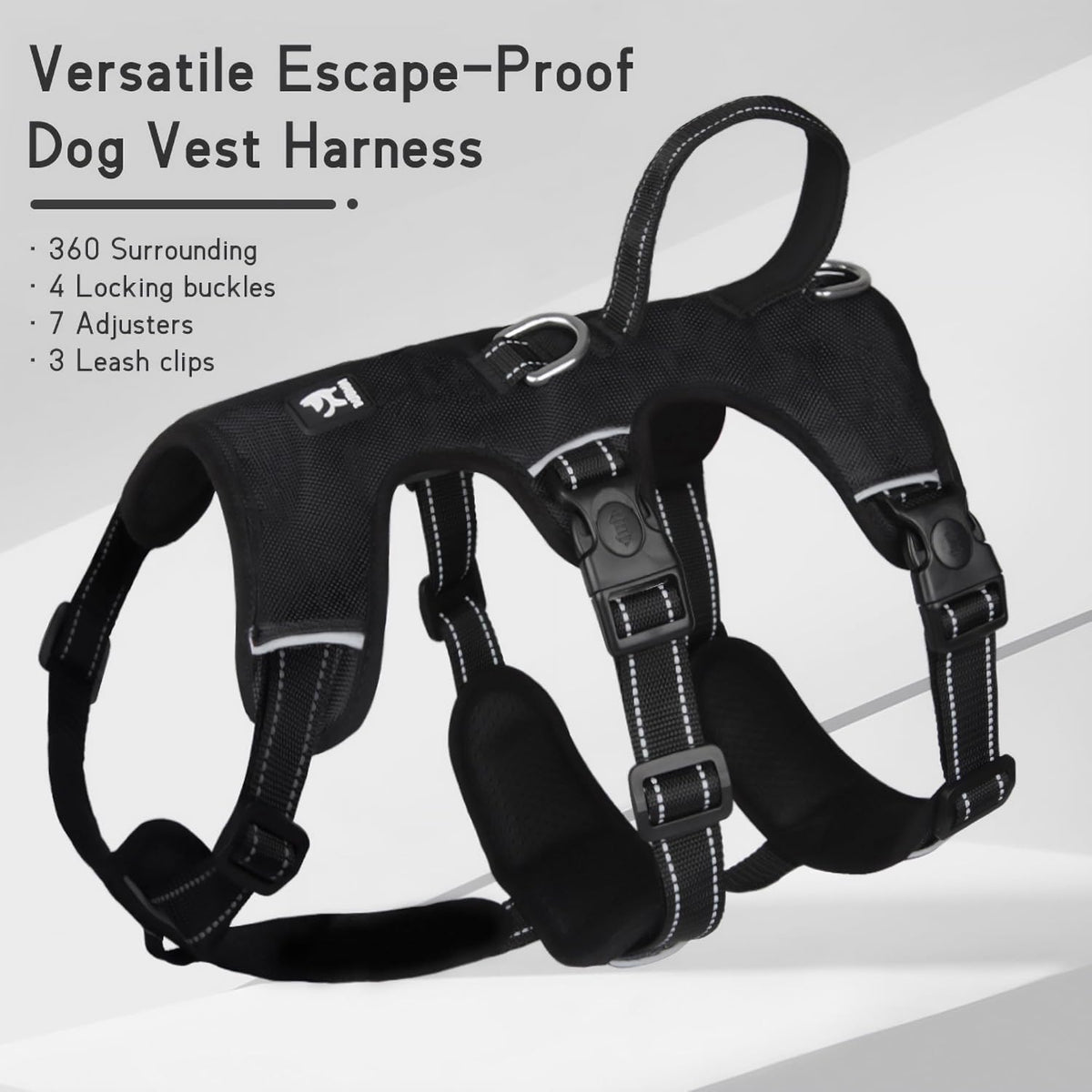 Reflective No-Pull Dog Harness – Escape-Proof and Adjustable