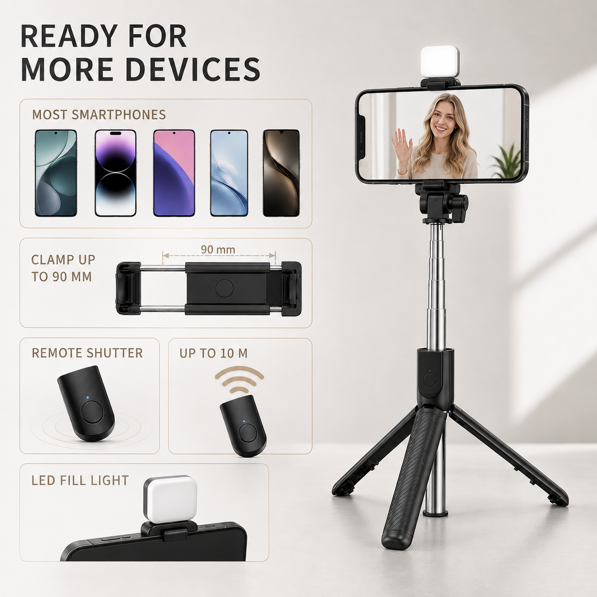 Retractable Selfie Stick Tripod