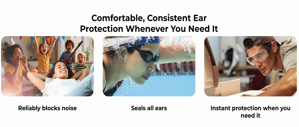 Reusable Inflatable Medical Silicone Earplugs - Noise Cancelling & Waterproof 35dB