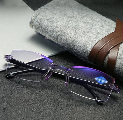 Rimless Ultralight Progressive Glasses for Sharp Near and Distance Vision