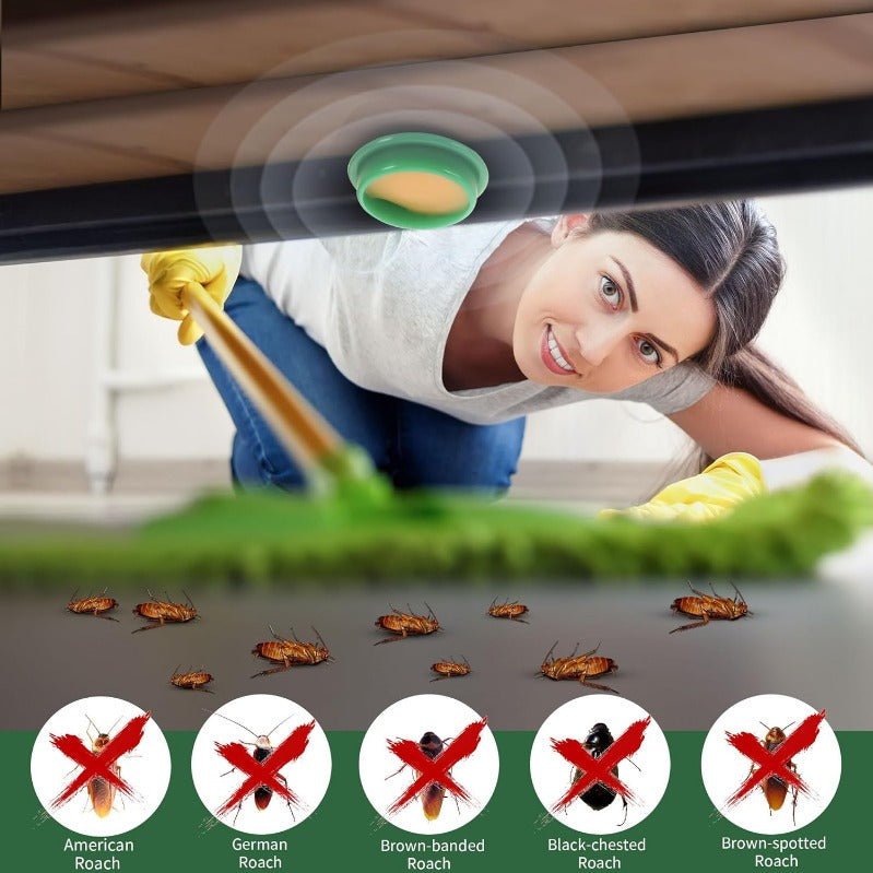 Roach Bait Discs with Enclosed Housing for Indoor Placement, 24-Pack