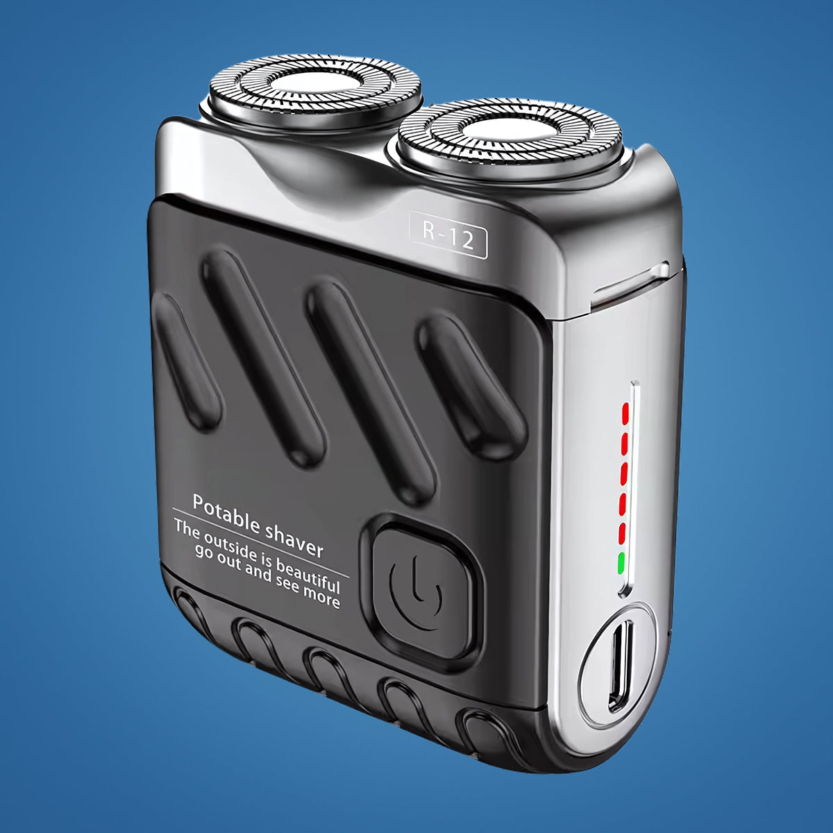 Rotary Electric Shaver – Dual-Ring Blades – Water-Resistant Men's Grooming Tool