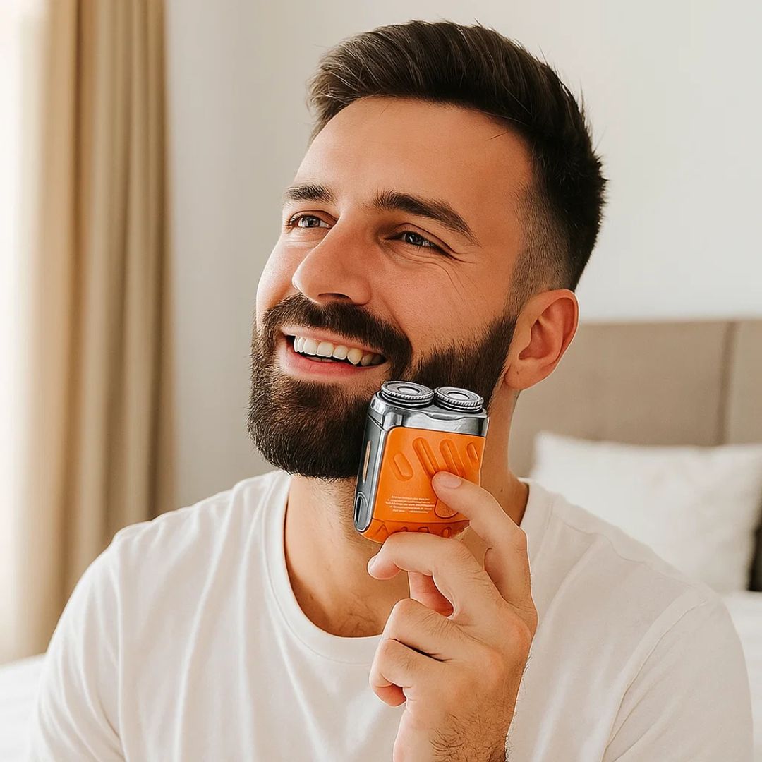 Rotary Electric Shaver – Dual-Ring Blades – Water-Resistant Men's Grooming Tool
