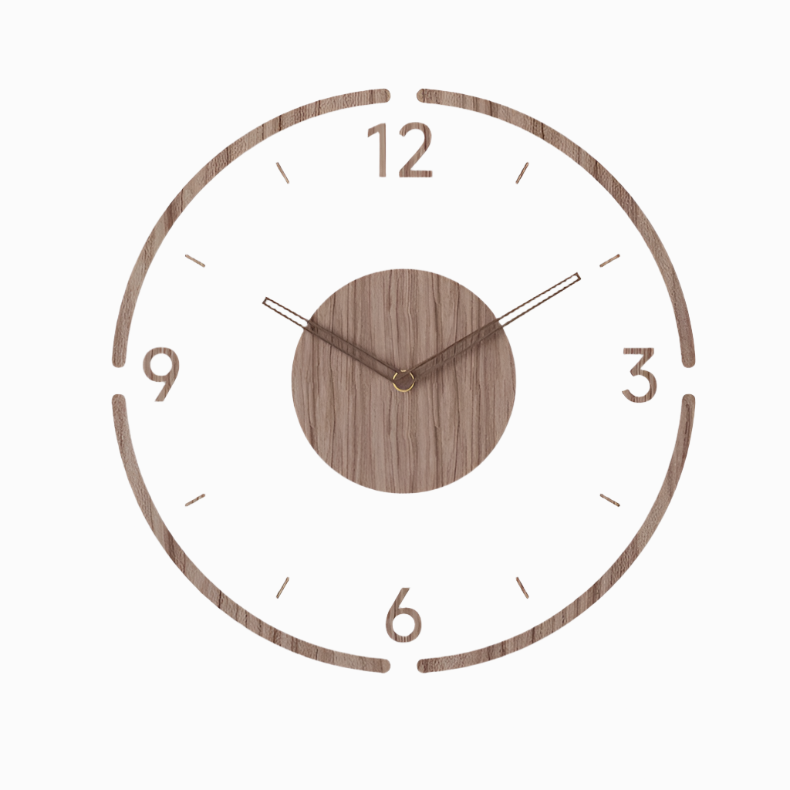 Scandinavian Wooden Wall Clock for Living Room – Elegant Minimalist Wall Clock
