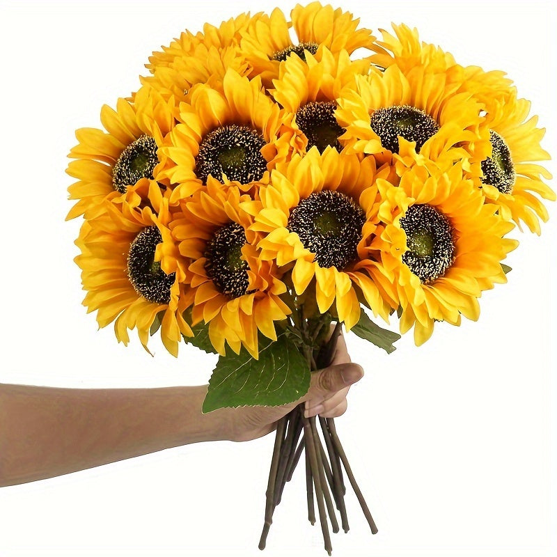 Set of 11 Vibrant Sunflowers – Ideal for Autumn, Weddings, and Garden Decor