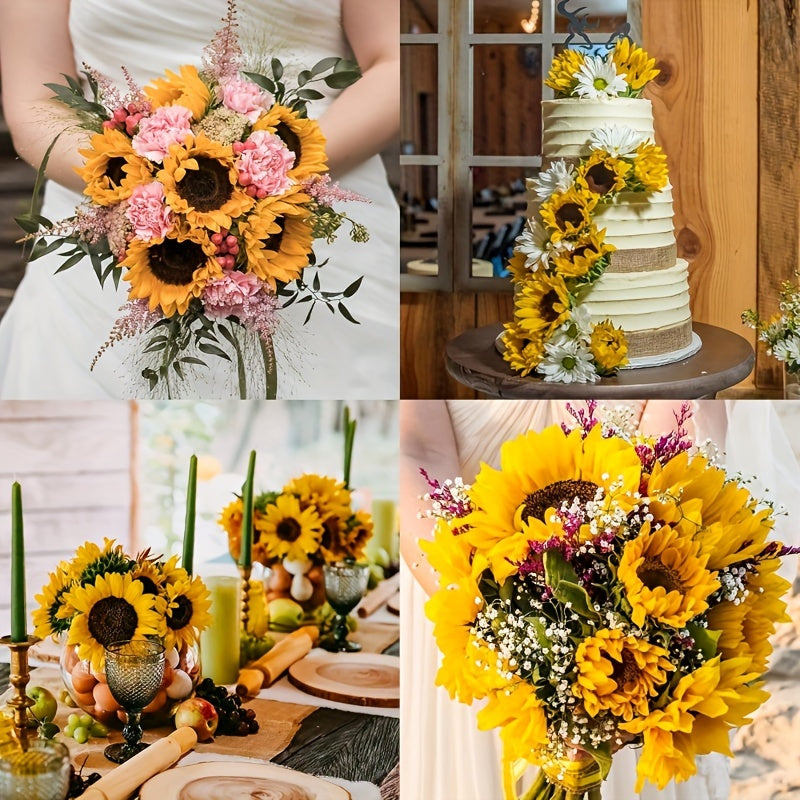 Set of 11 Vibrant Sunflowers – Ideal for Autumn, Weddings, and Garden Decor
