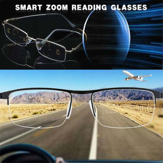 Smart Progressive Eyeglasses with Multi-Zone Focus