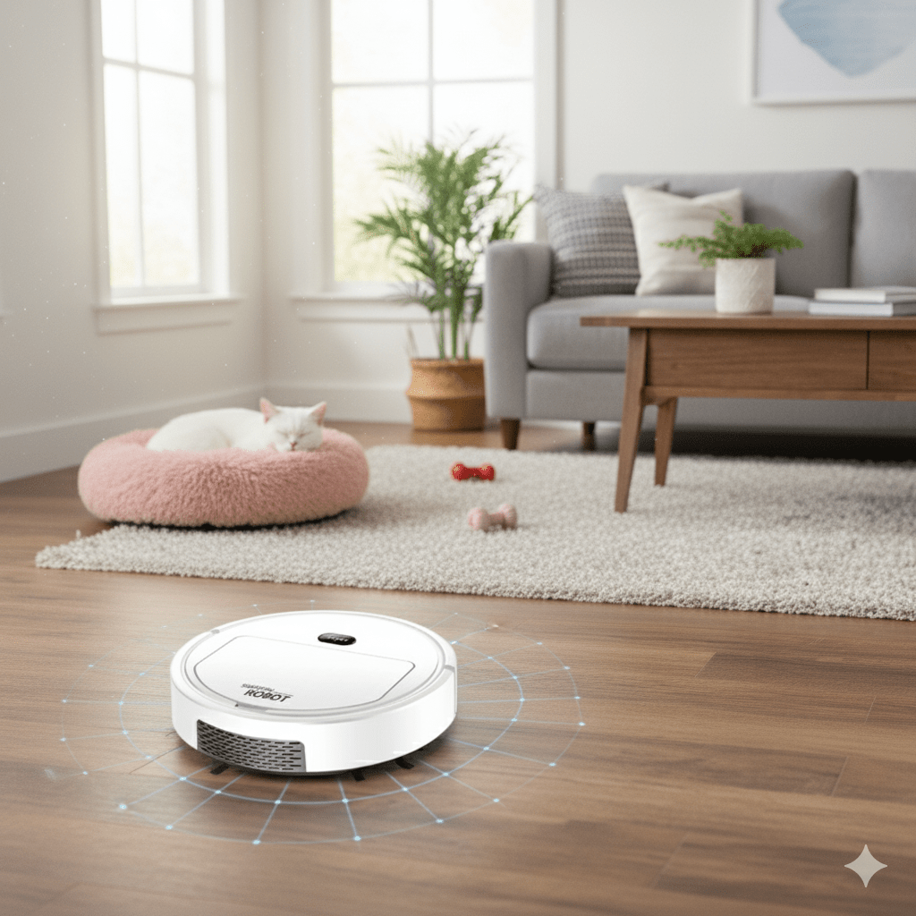 Smart Robot Vacuum Cleaner with Ultra-Quiet Operation and HEPA Filtration